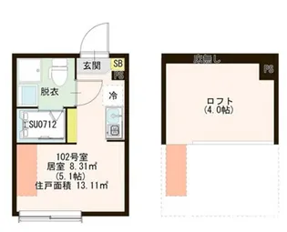 シェ ル サンキエム 堀切【1階】の間取り