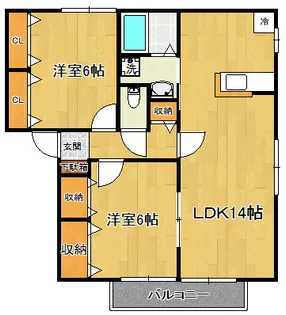 フェリーチェ南仙台C棟【2階】の間取り