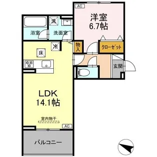 メゾン梅木【1階】の間取り