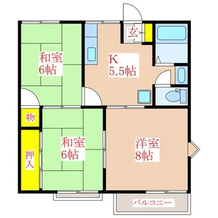 ルミエール 1号棟【2階】の間取り