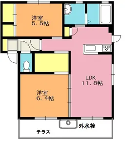 パルティール B【1階】の間取り