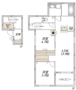 (仮称)稲城市押立ヘーベルメゾン【2階】の間取り