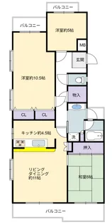 朝日プラザ船橋セントラルコーポ弐番館【4階】の間取り