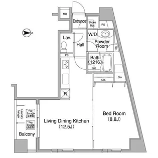 コンフォリア銀座EAST【7階】の間取り