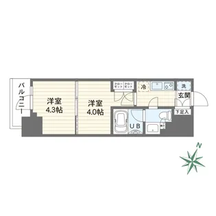 プライムネクサス大鳥居 Bell Court【13階】の間取り