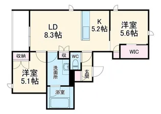 内代レジデンスサウス【3階】の間取り
