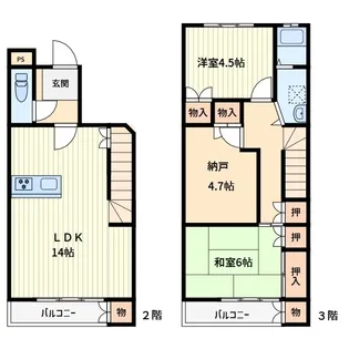 キャトル・セゾン【2階】の間取り