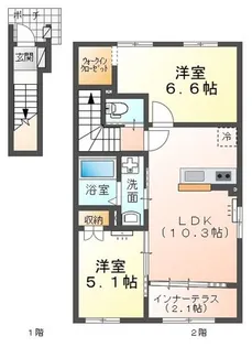 ベルスーズ【2階】の間取り
