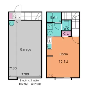 Garage Villa 西岡崎の間取り