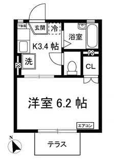 スカイアーバン【1階】の間取り