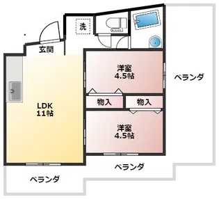 清水コーポ【3階】の間取り