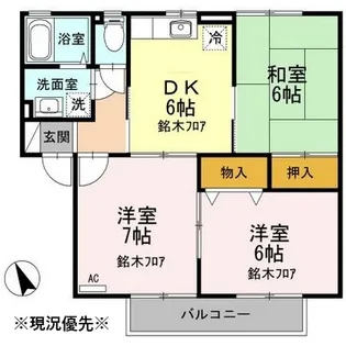 長野県長野市稲里町中央4【アパート】の間取り