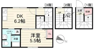 キャスティア目黒柿の木坂【3階】の間取り