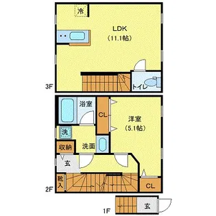プライベートプレイス広尾【2階】の間取り