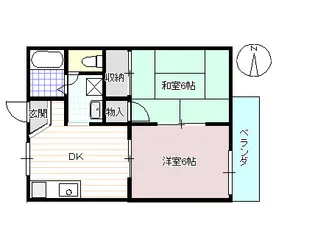 フレグランス衣笠【2階】の間取り