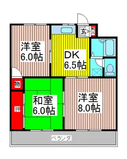 大野ハイツ【2階】の間取り