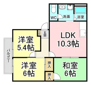 福岡県北九州市八幡西区本城3【アパート】の間取り