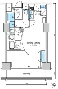 ロイヤルパークスER万代【4階】の間取り