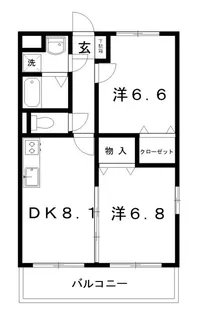 2DKの間取り画像