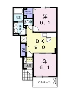 広島県福山市沼隈町大字草深【アパート】の間取り