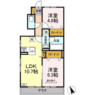 千葉県習志野市藤崎2【アパート】の間取り