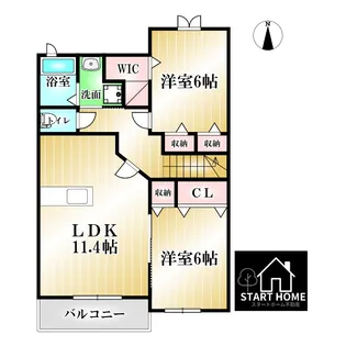 カトル・セゾンI【2階】の間取り