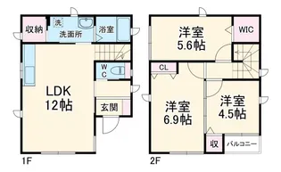 埼玉県所沢市南住吉【一戸建】の間取り