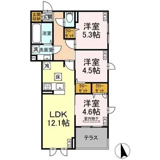 D-ROOM田町B【3階】の間取り