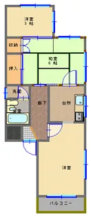 宮町コーポ【3階】の間取り