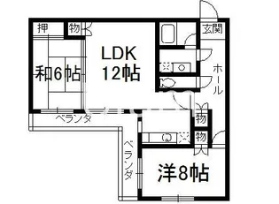 パラドール宮前橋【1階】の間取り