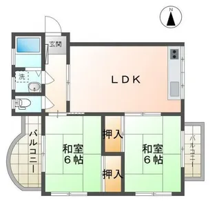 レジデンス栗林【4階】の間取り