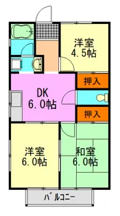 スカイハイツA棟【2階】の間取り
