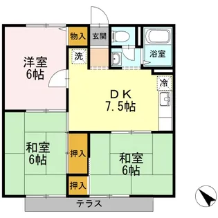 サンライズ勝間田【1階】の間取り
