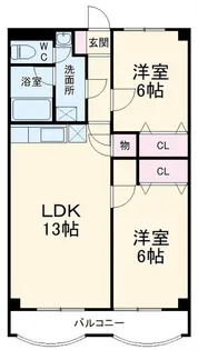シモヒライハイツ【1階】の間取り