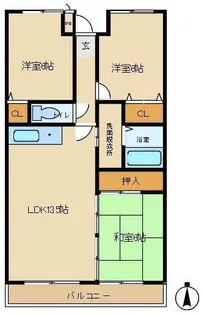 グランドヒルズ不二矢【2階】の間取り