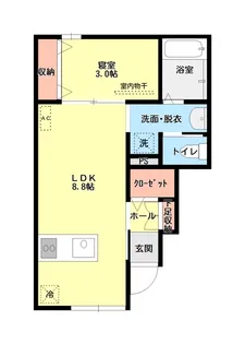 アパートメント大山【1階】の間取り