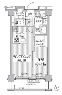 メゾンカルム市谷仲之町【1階】の間取り