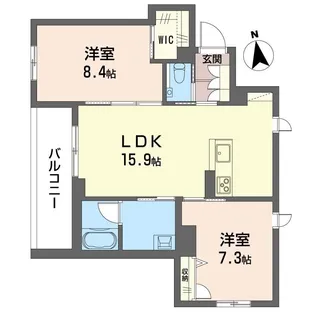 フィデラルーチェ ウメダ【2階】の間取り