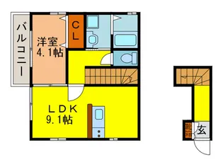 マ メゾン川西【2階】の間取り