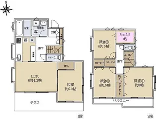 神奈川県大和市中央林間3【一戸建】の間取り