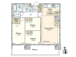 HARUMI FLAG SUN VILLAGE T棟【37階】の間取り