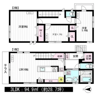 東京都杉並区高円寺南5【一戸建】の間取り