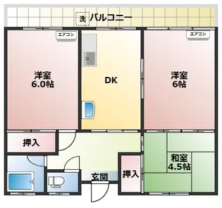 毘舎丸ハイツ【2階】の間取り