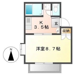 ルシエール八神【1階】の間取り