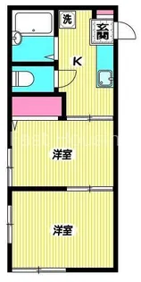東京都中野区江古田2【アパート】の間取り
