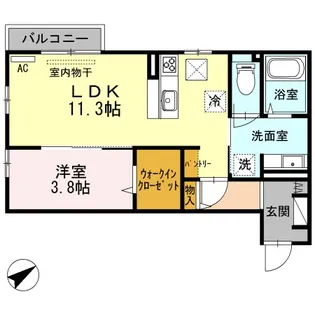 新潟県長岡市沢田2【アパート】の間取り