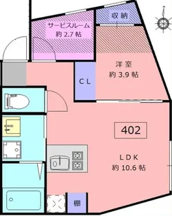 ロータス中野新橋【3階】の間取り