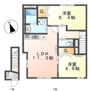 HOKULEA【2階】の間取り