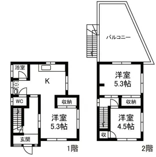 神奈川県川崎市多摩区中野島4【一戸建】の間取り