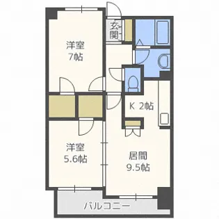 グレイスコート北18条【8階】の間取り